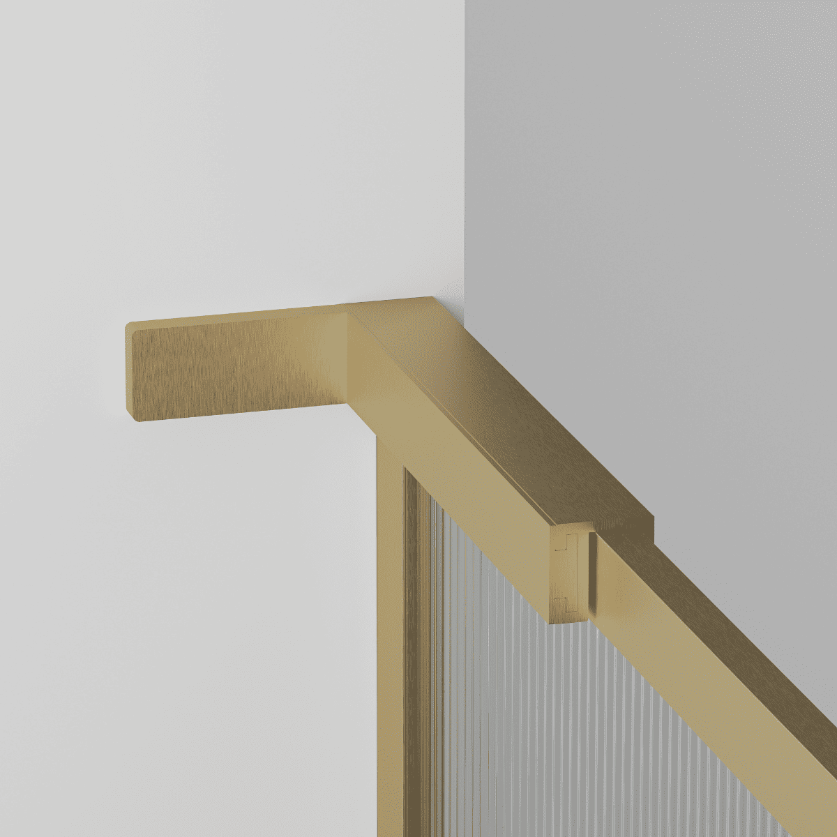 Mampara Ducha Fija Acanalado | Panel Fijo Ducha Vidrio Acanalado 8mm Antical y 195cm de Altura| Mampara Walk In Enmarcada Perfil Oro