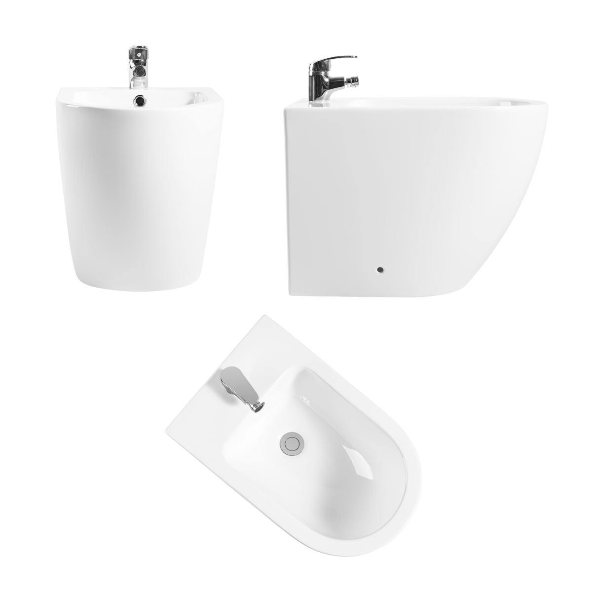 Espart Wc Inodoro Completo Compacto Adosado a Pared Redondo con Sistema Rimless | Wc Completo con Salida Dual y Asiento Amortiguado + Bide