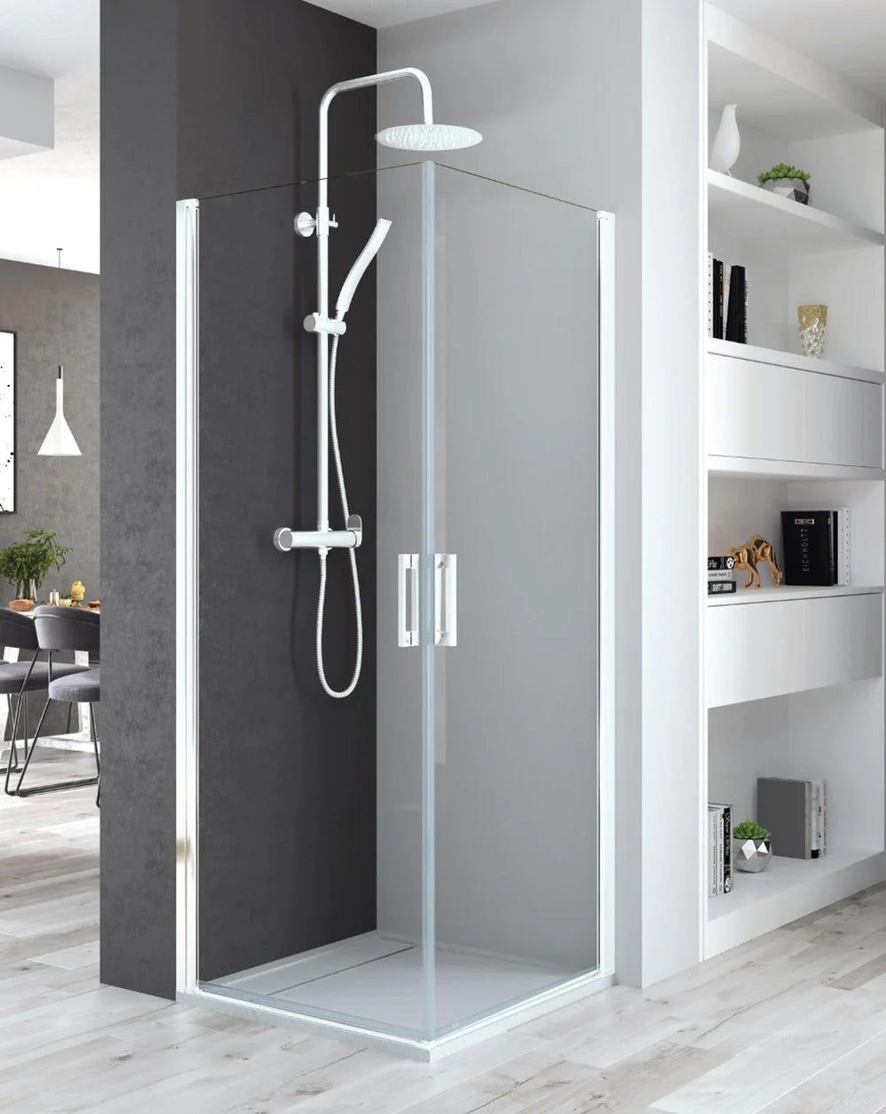 Telas de chuveiro dobráveis ​​retangulares