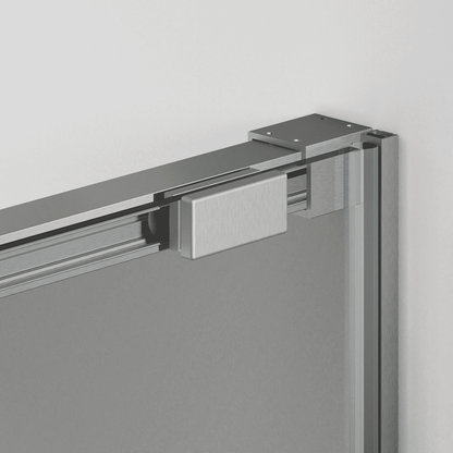 Vallance Rectangular Sliding Front-Entry Shower Enclosure | 6 mm Transparent Anti-Limescale Tempered Glass | Brushed Steel Profile