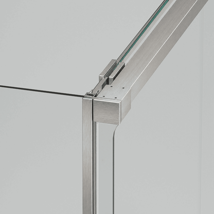 Vallance Rectangular Sliding Front-Entry Shower Enclosure | 6 mm Transparent Anti-Limescale Tempered Glass | Brushed Steel Profile