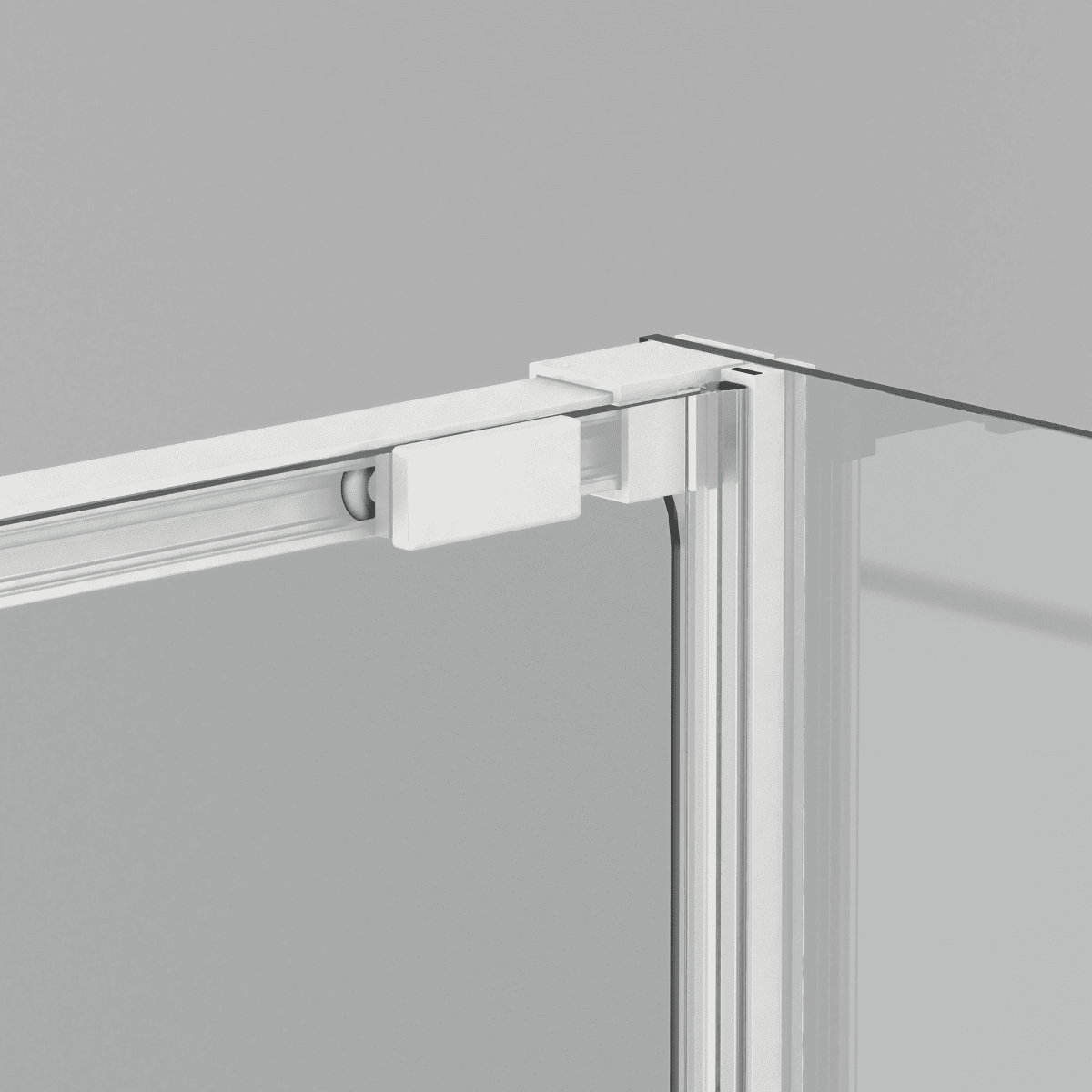 Vallance Mampara Ducha Rectangular Corredera Acceso Frontal | Vidrio Templado 6mm Antical Transparente | Perfil Blanco