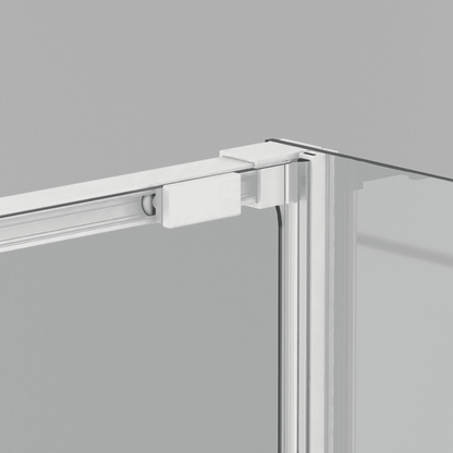 Vallance Mampara Ducha Rectangular Corredera Acceso Frontal | Vidrio Templado 6mm Antical Transparente | Perfil Blanco