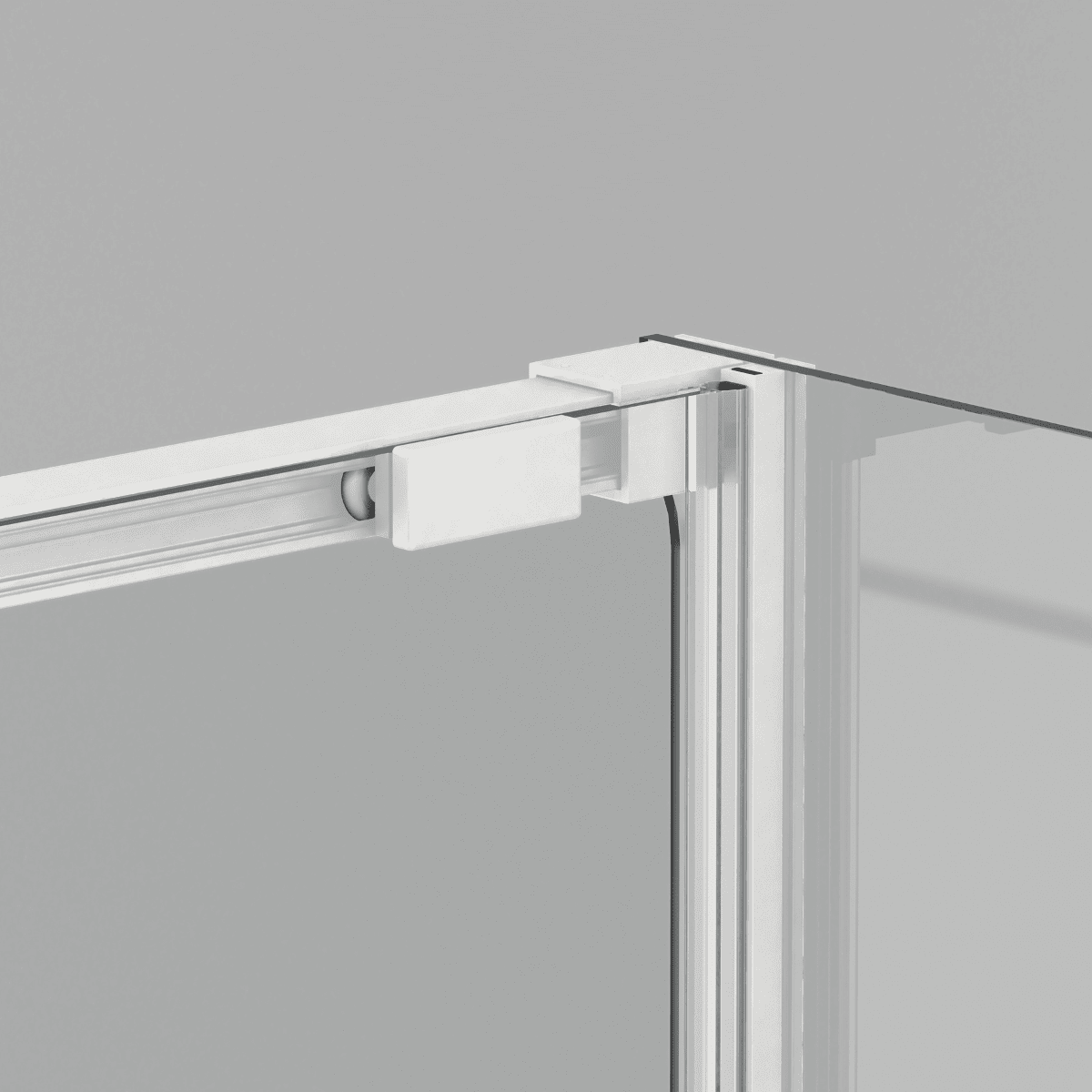 Vallance Mampara Ducha Rectangular Corredera Acceso Frontal | Vidrio Templado 6mm Antical Transparente | Perfil Blanco