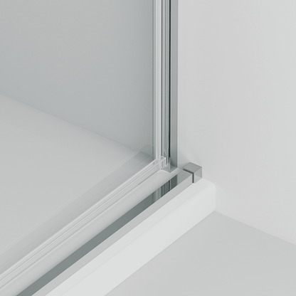 Vallance : paroi de douche rectangulaire coulissante à accès frontal | Verre trempé 6 mm anti-calcaire transparent | Profilé chromé brillant