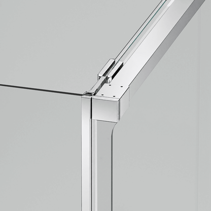 Vallance : paroi de douche rectangulaire coulissante à accès frontal | Verre trempé 6 mm anti-calcaire transparent | Profilé chromé brillant