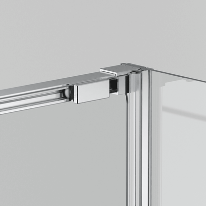 Vallance : paroi de douche rectangulaire coulissante à accès frontal | Verre trempé 6 mm anti-calcaire transparent | Profilé chromé brillant