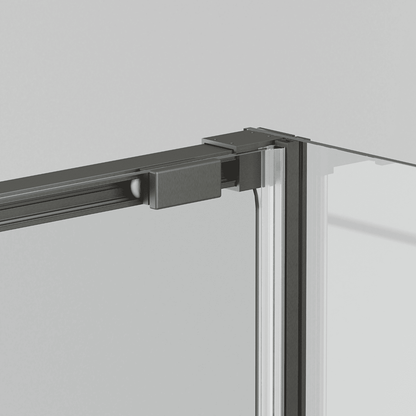 Vallance Rectangular Sliding Front-Entry Shower Enclosure | 6 mm Transparent Anti-Limescale Tempered Glass | Gunmetal Profile