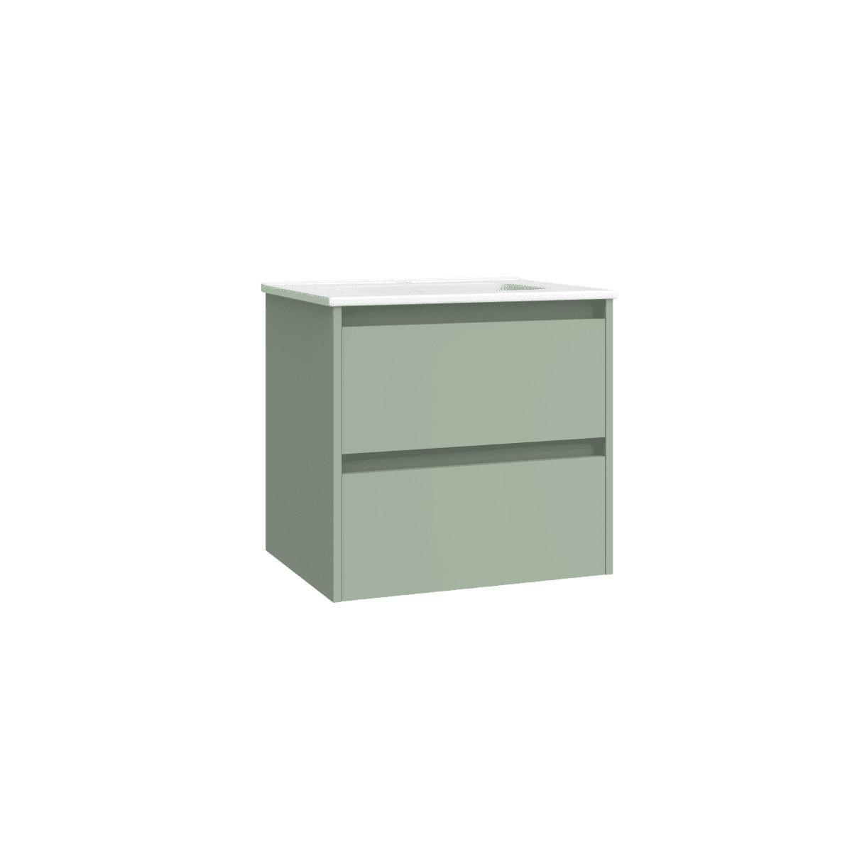 Mueble de Baño Suspendido con Lavabo Cerámico modelo Veloz| Mueble Volado 2 Cajones| Leaf