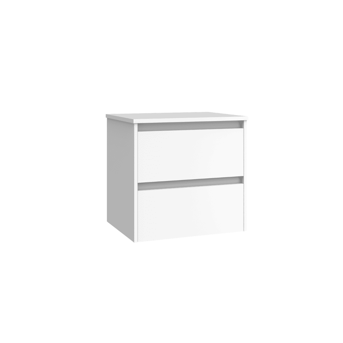 Mueble de Baño Suspendido con Lavabo Sobreponer Cerámico modelo Veloz| Mueble Volado 2 Cajones | Blanco Mate