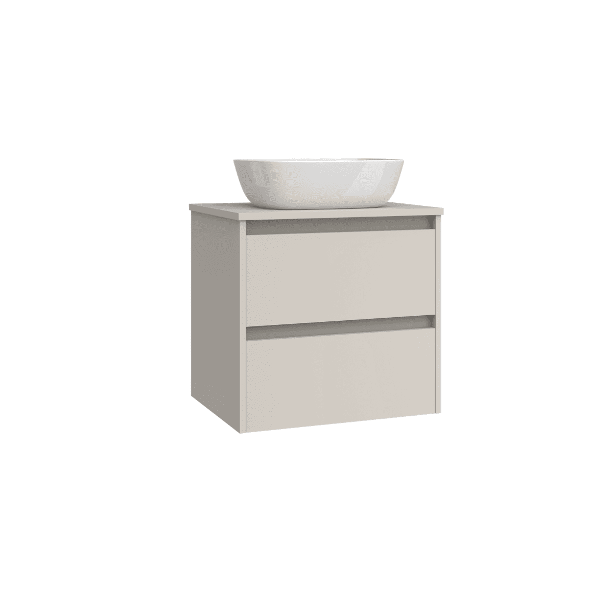 Mueble de Baño Suspendido con Lavabo Sobreponer Cerámico modelo Veloz| Mueble Volado 2 Cajones | Moka