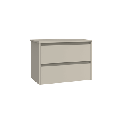 Mueble de Baño Suspendido con Lavabo Sobreponer Cerámico modelo Veloz| Mueble Volado 2 Cajones | Moka