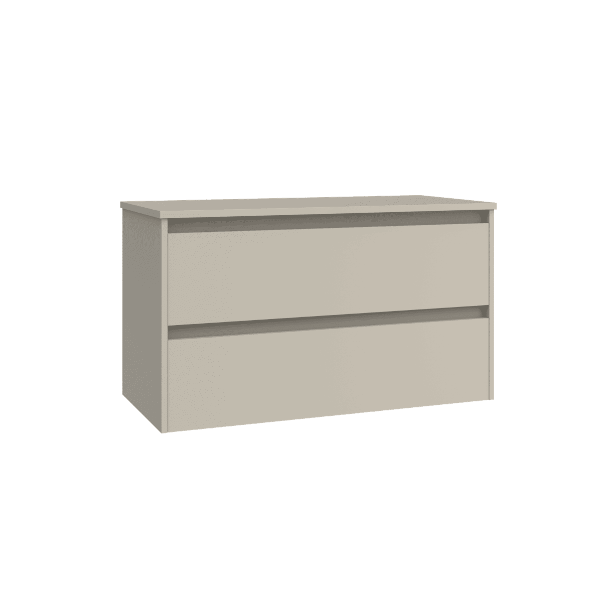 Mueble de Baño Suspendido con Lavabo Sobreponer Cerámico modelo Veloz| Mueble Volado 2 Cajones | Moka