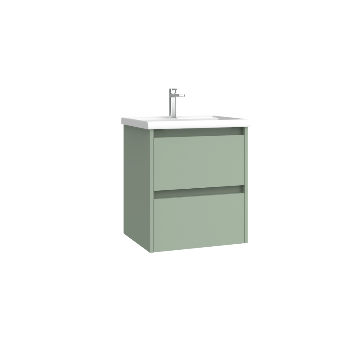 Mueble de Baño Suspendido Fondo Reducido con Lavabo Cerámico modelo Veloz| Mueble Volado 2 Cajones | Leaf