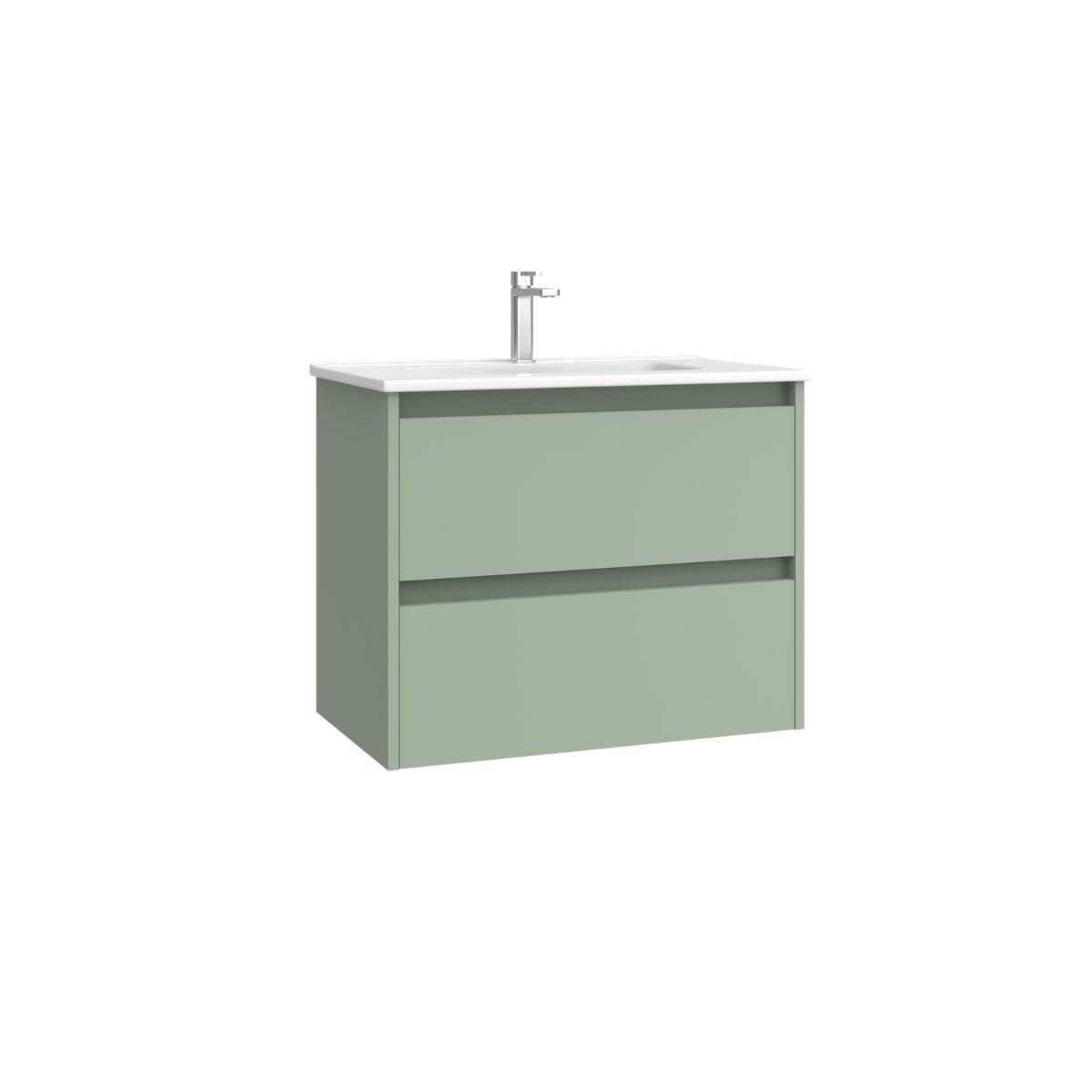 Mueble de Baño Suspendido Fondo Reducido con Lavabo Cerámico modelo Veloz| Mueble Volado 2 Cajones | Leaf