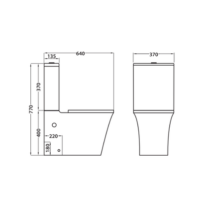 Aten Wc Inodoro Completo Compacto Adosado a Pared Cuadrado con Sistema Rimless | Wc Completo con Salida Dual y Asiento Amortiguado