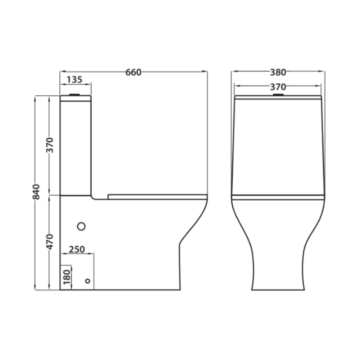 Cret Wc Inodoro Completo Confort Compacto Adosado a Pared Alto Movilidad Reducida con Sistema Rimless | Wc Completo con Salida Dual y Asiento Amortiguado