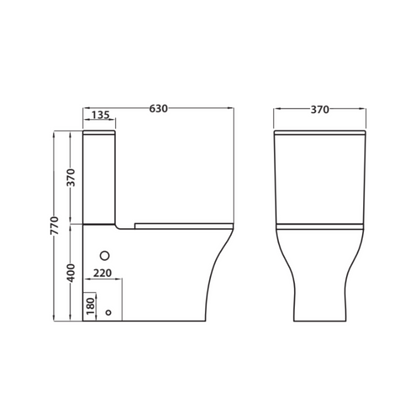 Olimp Wc Inodoro Completo Compacto Adosado a Pared Redondo con Sistema Rimless | Wc Completo con Salida Dual y Asiento Amortiguado