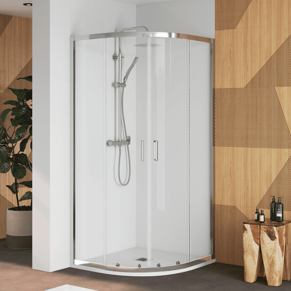 Zurita Mampara de Ducha Semicircular Corredera| Mampara Ducha Curva Angular Transparente| Cristal Templado 5mm Antical | Altura 190 cm - 