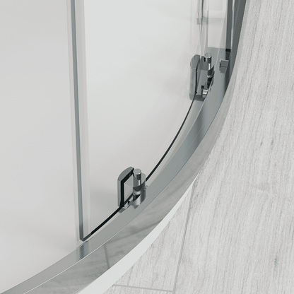 Zurita Mampara de Ducha Semicircular Corredera| Mampara Ducha Curva Angular Transparente| Cristal Templado 5mm Antical | Altura 190 cm