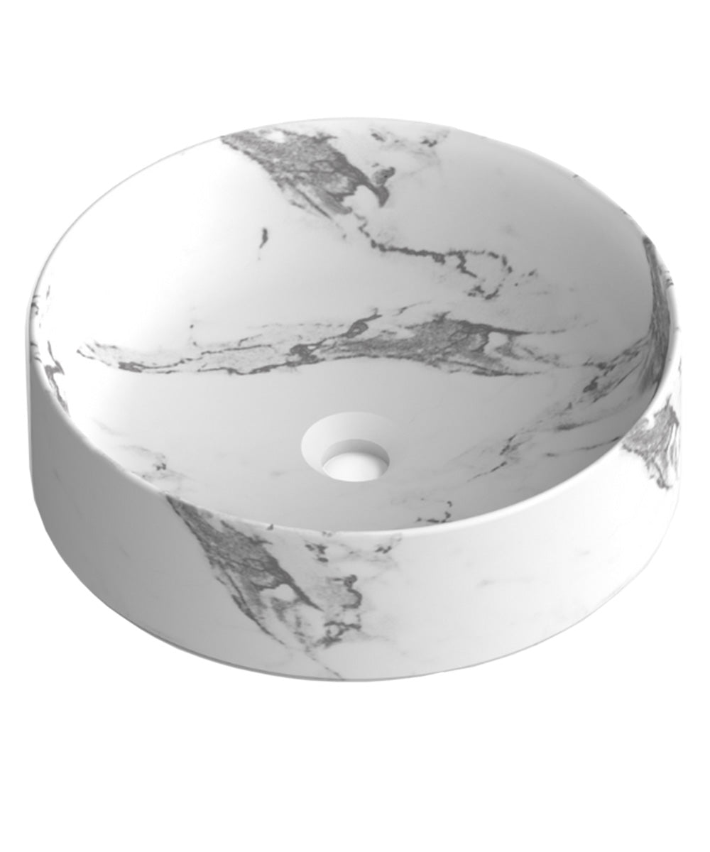 Otto Countertop Washbasin Matte White Ceramic | Oval Countertop Bathroom Sink | 40cm Diameter  - 