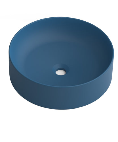 Otto Countertop Washbasin Matte White Ceramic | Oval Countertop Bathroom Sink | 40cm Diameter 