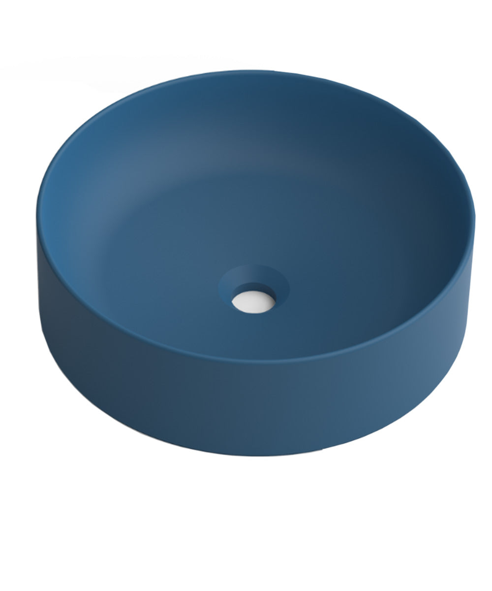 Otto Countertop Washbasin Matte White Ceramic | Oval Countertop Bathroom Sink | 40cm Diameter  - 