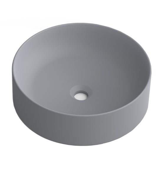 Otto Countertop Washbasin Matte White Ceramic | Oval Countertop Bathroom Sink | 40cm Diameter 