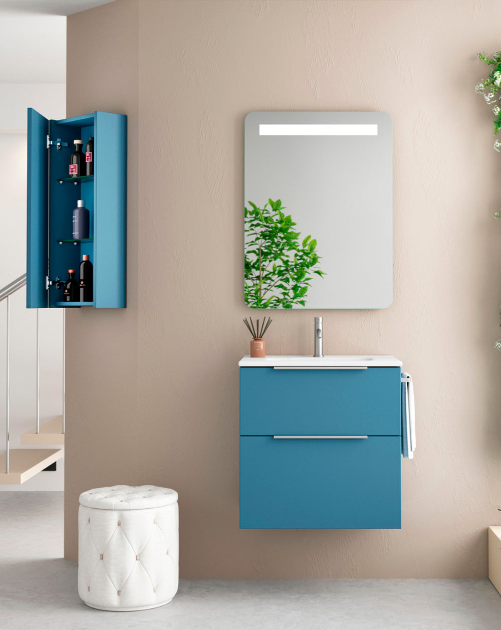 Móveis Auxiliares de Banheiro Suspenso Joker 1 Porta com Fechamento Amortecido | Armário de banheiro suspenso 80x34,9x17cm | Companheiro da Ilha 