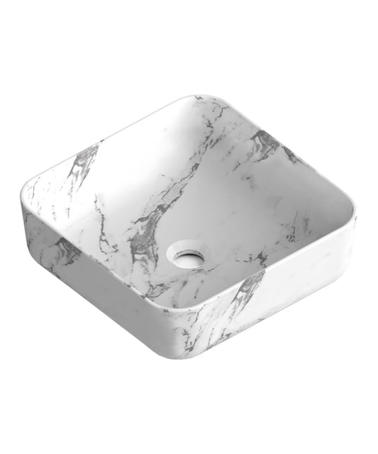 Lavatório de apoio de cerâmica branca fosca Otto | Pia de banheiro de bancada oval | 40cm de diâmetro 