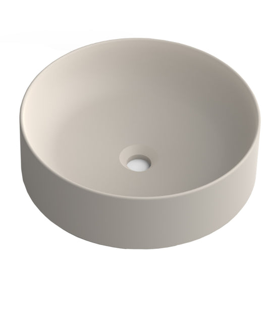 Otto Countertop Washbasin Matte White Ceramic | Oval Countertop Bathroom Sink | 40cm Diameter 