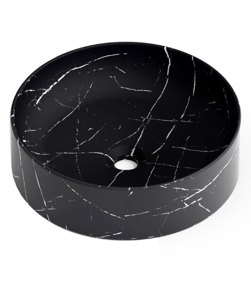 Otto Countertop Washbasin Matte White Ceramic | Oval Countertop Bathroom Sink | 40cm Diameter 