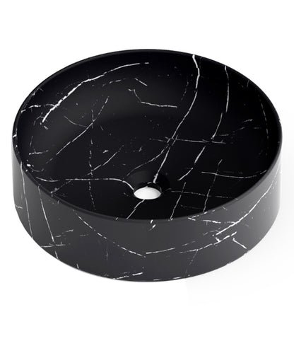 Otto Countertop Washbasin Matte White Ceramic | Oval Countertop Bathroom Sink | 40cm Diameter 