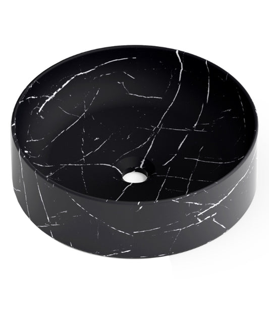 Otto Countertop Washbasin Matte White Ceramic | Oval Countertop Bathroom Sink | 40cm Diameter 