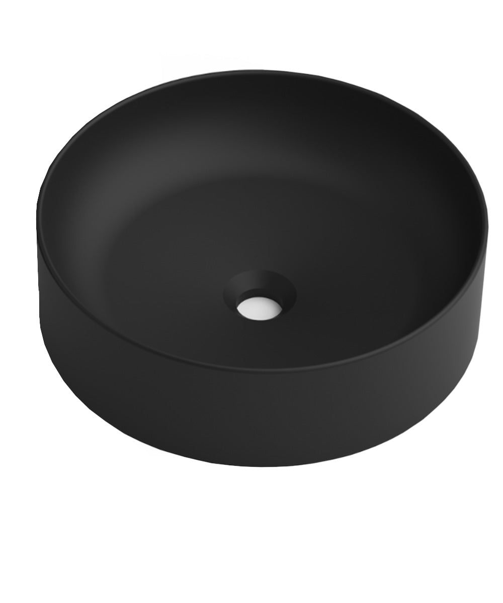 Otto Countertop Washbasin Matte White Ceramic | Oval Countertop Bathroom Sink | 40cm Diameter  - 