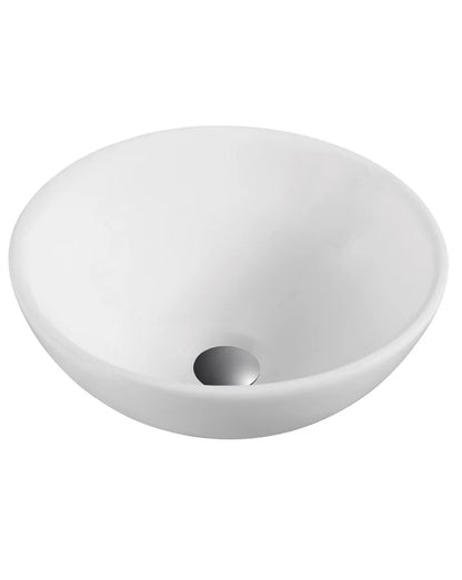 Otto Lavabo Sobre Encimera Cerámico Blanco Mate | Lavadero Baño Sobremesa Lavamanos Baño para Encimera Ovalado | 40cm de Diámetro