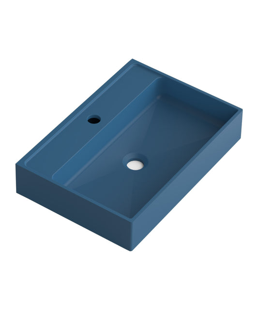 Lavatório de apoio de cerâmica branca fosca Otto | Pia de banheiro de bancada oval | 40cm de diâmetro 