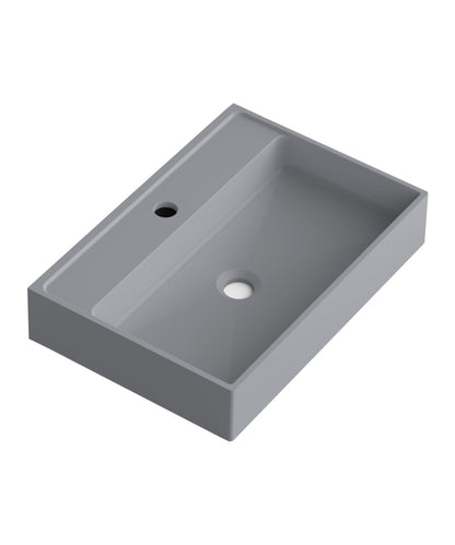 Vasque à poser Saona en résine grise | Vasque rectangulaire | 51,5 cm