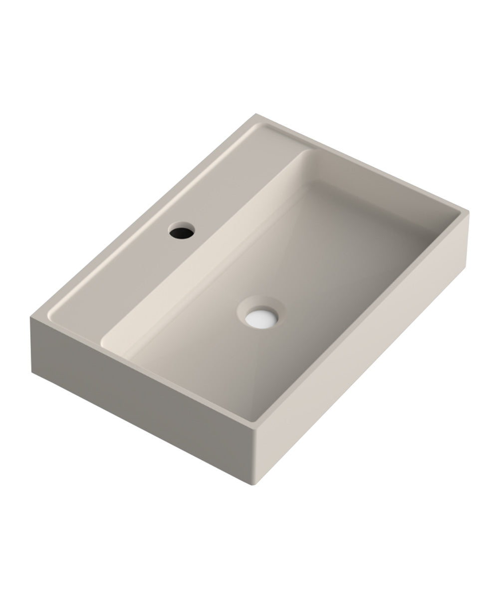 Lavatório de apoio de cerâmica branca fosca Otto | Pia de banheiro de bancada oval | 40cm de diâmetro  - 