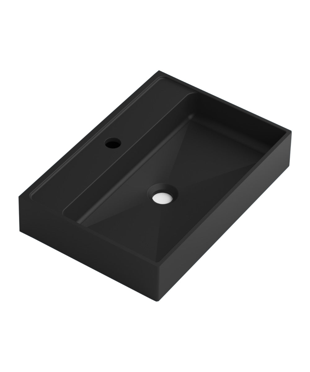 Lavabo à poser en céramique blanc mat Otto | Lavabo de salle de bain ovale à comptoir | 40 cm de diamètre  - 